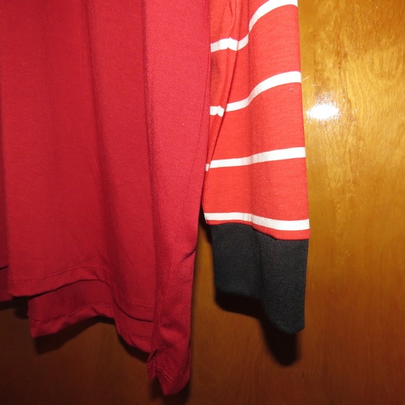 Lularoe Striped Sleeves Mark Henley Long Sleeve Top 3XL - Picture 3 of 6